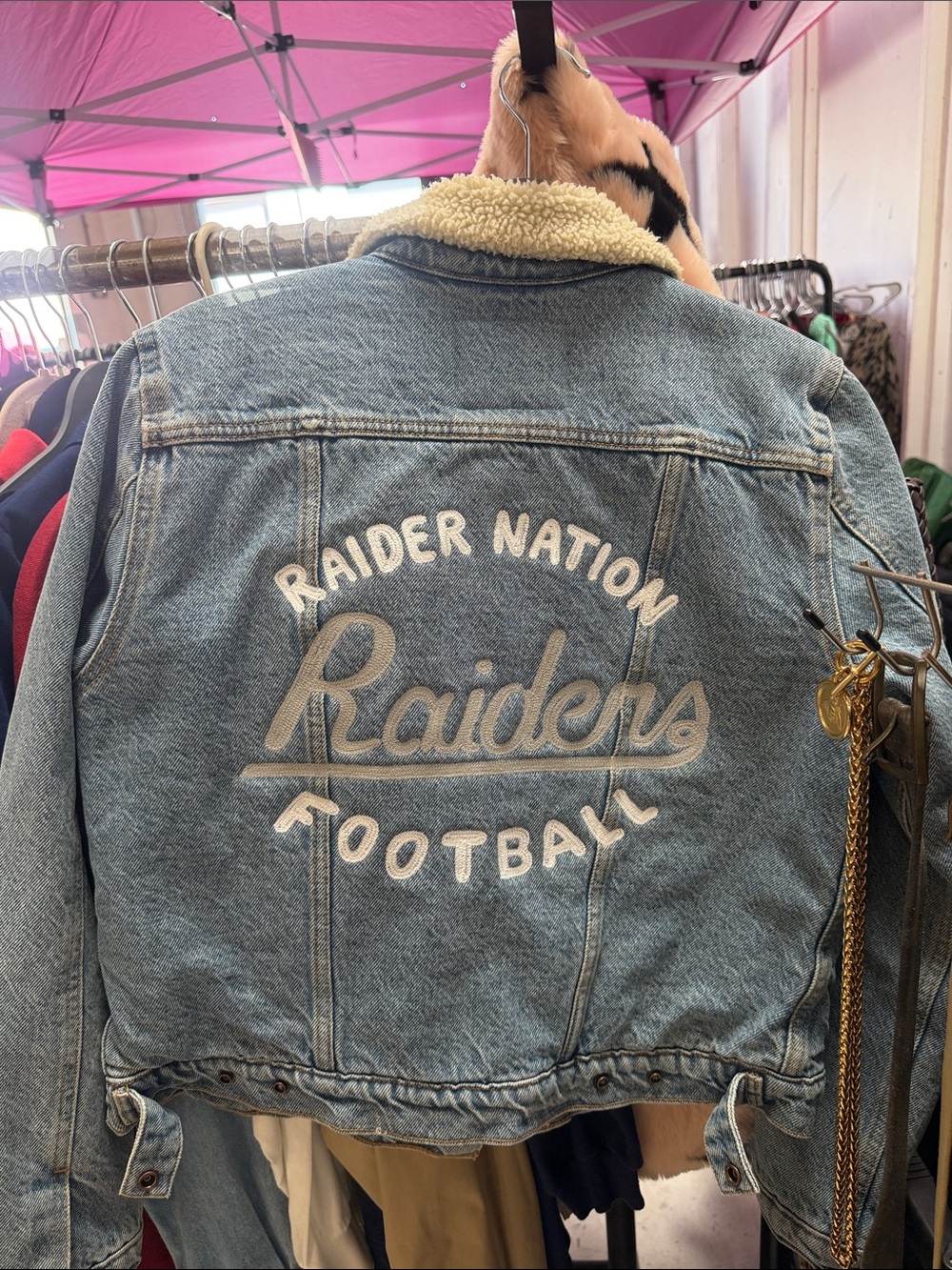 Levi's Light Blue Denim Raiders Football Sherpa Jacket